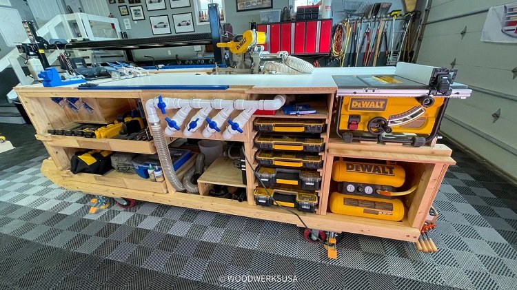 This is a picture of a workbench.  Every woodworker needs a quality workbench, you can either buy one or make one.